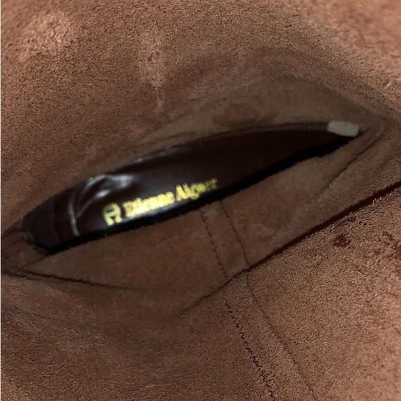 Etienne Aigner Shelby Chestnut Brown Leather Classic Riding Boots Size 6 M - Picture 11 of 15